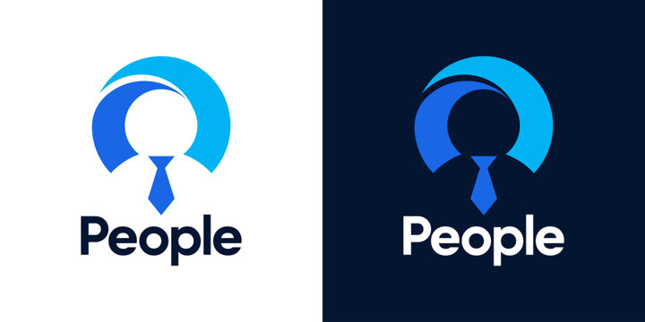 Simple creative Leadership logo design template illustration. People logo. Job design graphic vector. Symbol, icon, creative.