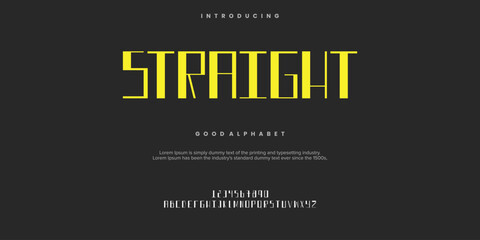 Straight Abstract modern urban alphabet fonts. Typography sport, simple, technology, fashion, digital, future creative logo font. vector illustration