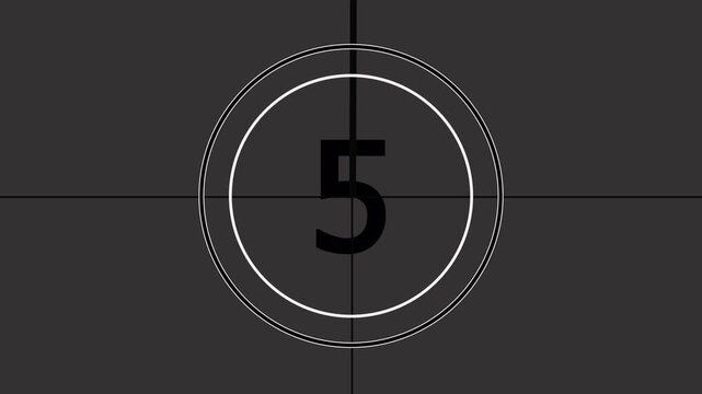 Classic cinema film leader countdown number ten movie vintage production timer start