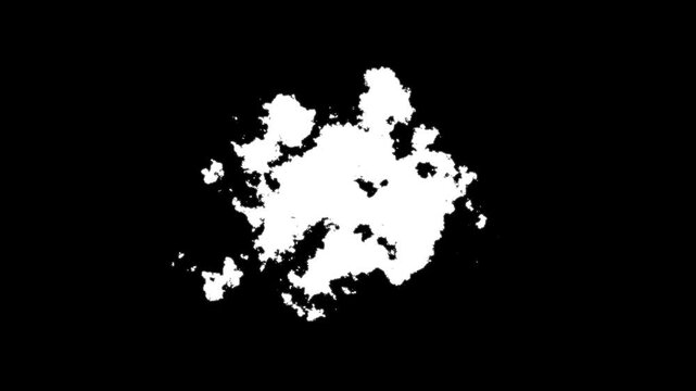 Abstract monochrome liquid splash transition set, hand drawn cartoon water waves and drips with alpha channel, smooth minimalistic 2d animation overlay for background change and masking effect 4k