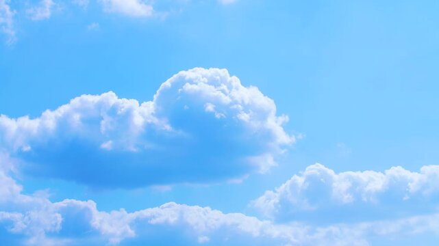 A bright blue sky filled with fluffy white clouds on a sunny day Time Lapse, Timelapse Nature, Timelapse sky	
