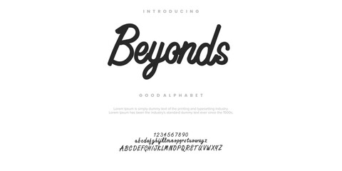 Beyonds Elegant alphabet letters font and number. Classic Lettering Designs vector illustration