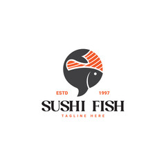 Sushi Fish Logo Template Fresh food for restaurant vector template