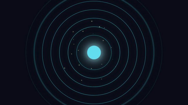 A serene representation of concentric circles radiating from a central point against a dark backdrop