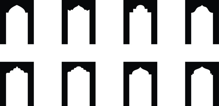 &ldquo;Islamic Architectural Arch and Gate Window Icons &mdash; Ramadan & Eid Vector Set&rdquo;