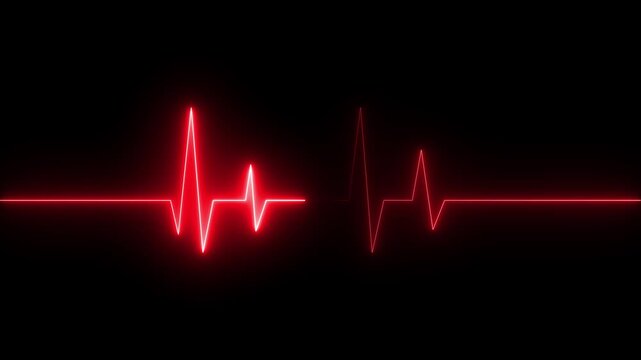 Animated Heartbeat Line ECG Pulse Neon Medical Background
