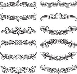 Fototapeta premium Elegant Black Ornate Vector Borders and Frames for Design Projects