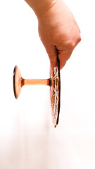 Orange vase on a white background.