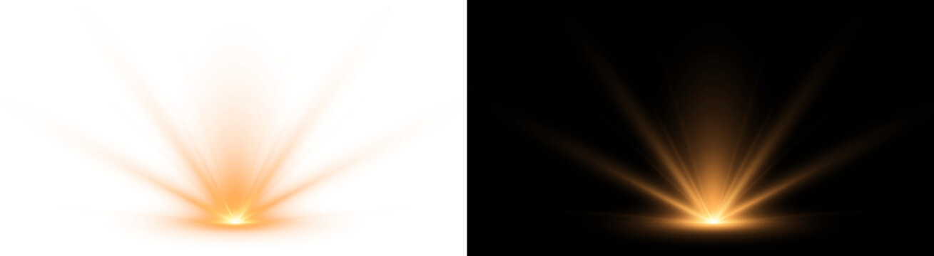 PNG image of Abstract orange and yellow light burst graphic displaying radial energy beams emanating brightly on transparent background