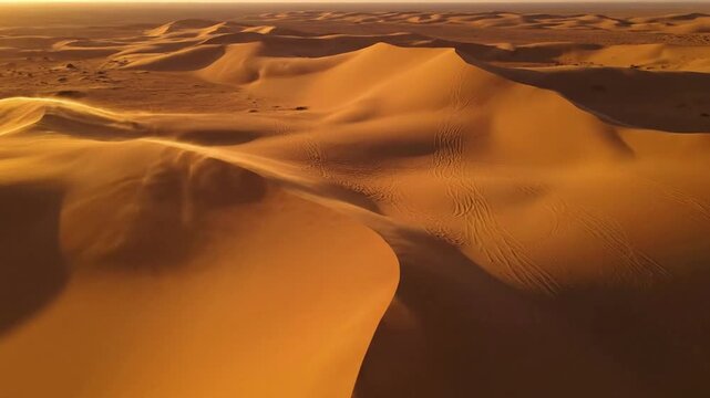 Wind's Sculpted Landscape Emphasize the dynamic process of wind erosion and deposition, showcasing the gentle, continuous movement that shapes the dunes.