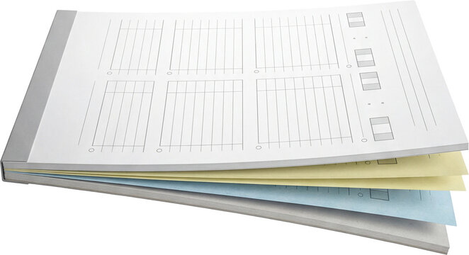 Referee score sheet with carbon copy pages.