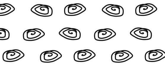 Hand drawn abstract spiral circles pattern, organic scribble background