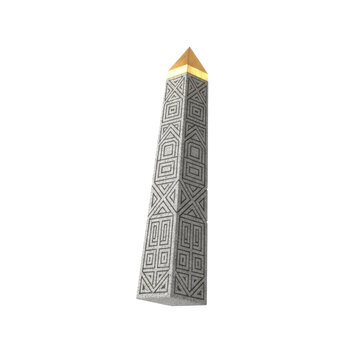 Ornate Stone Obelisk with Golden Capstone