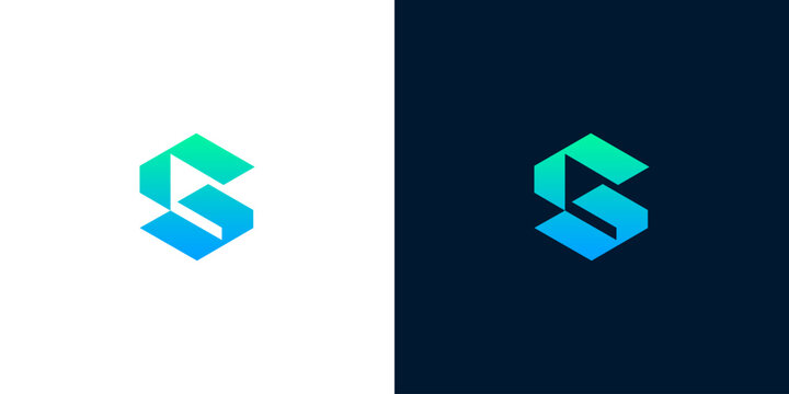 Stylish S lettermark logo with a smooth color transition, representing progress, innovation, and digital solutions for a forward-thinking business identity