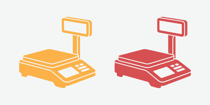Digital retail scales illustration set
