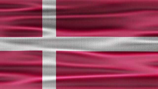 Denmark flag waving in the wind with high quality fabric texture