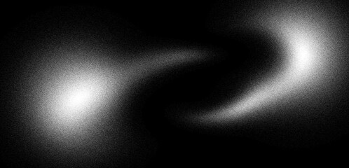Abstract black and white grainy cosmic nebula background with glowing noise texture © ABDUL