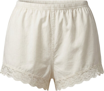 Lace-trimmed cotton bloomers with elastic waist