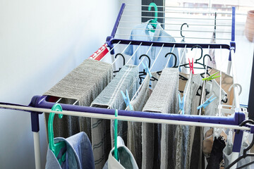 折りたためる大容量の室内物干し、洗濯物の部屋干し