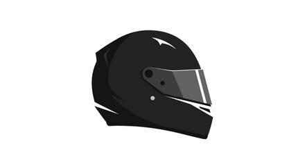Fototapeta premium Black Motorcycle Helmet with Visor and White Accents.