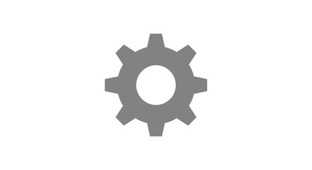 Fototapeta premium Simple gray gear icon on white background.