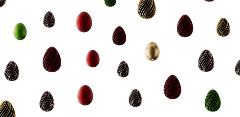 Abstract colorful pattern of Easter eggs isolated on a white background. Perfect for Easter related designs, greeting ca © vegefox.com