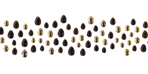 Stylish Easter design featuring metallic and chocolate colored eggs on white. Perfect for holidays, greetings, and celeb © vegefox.com