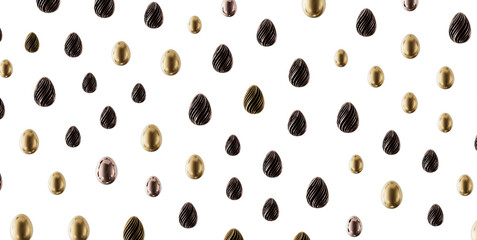 Decorative Easter egg pattern with gold and black designs. Perfect for Easter greetings and holiday concepts. Beautiful © vegefox.com