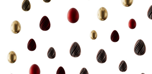 Decorative Easter egg pattern with various colors, perfect for holiday greetings, wallpaper and festive designs. Suitabl © vegefox.com