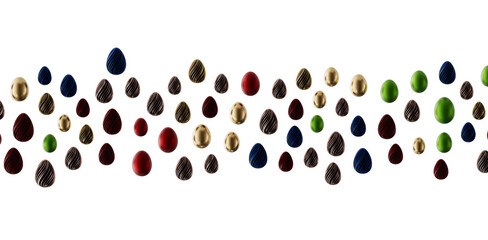 Colorful Easter eggs on a white background, perfect for holiday greetings and celebrations. Festive and stylish for vari © vegefox.com