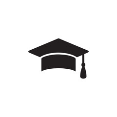 Education graduation hat icon silhouette vector design art illustration