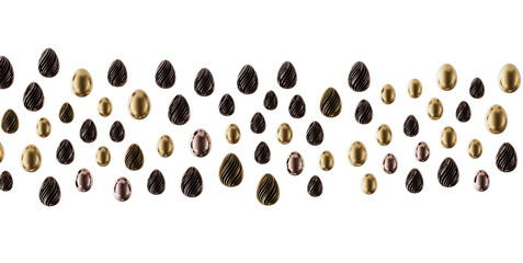 Decorative Easter eggs pattern, isolated on a white background. Perfect for Easter greetings and spring season. Festive © vegefox.com