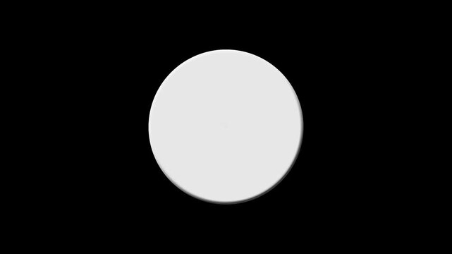 animated the white circle is divided into 1 to 5, animation footage video on alpha channel(transparent) background.