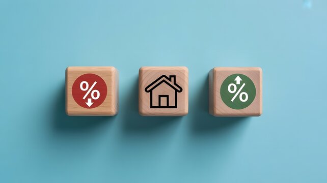 House icon with up and down percentage arrows