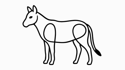 Obraz premium Simple Line Drawing of a Donkey