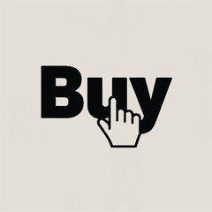 Fototapeta premium buy button text icon with hand cursor click concept