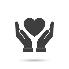 Obraz premium Hands Holding Heart Charity Icon.