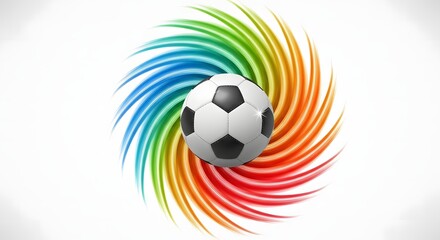 Soccer Ball Swirl Rainbow Energy Motion Abstract Background