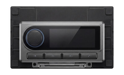 Fototapeta premium Single DIN car stereo with motorized.