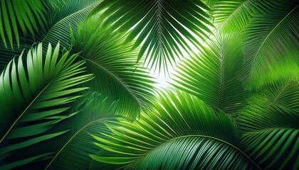 Fototapeta premium tropical palm leaves swaying in the breeze
