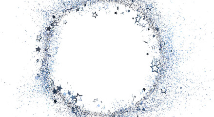 Obraz premium Abstract design of a starry circle with glitter on a white background, perfect for adding a touch of elegance to any des
