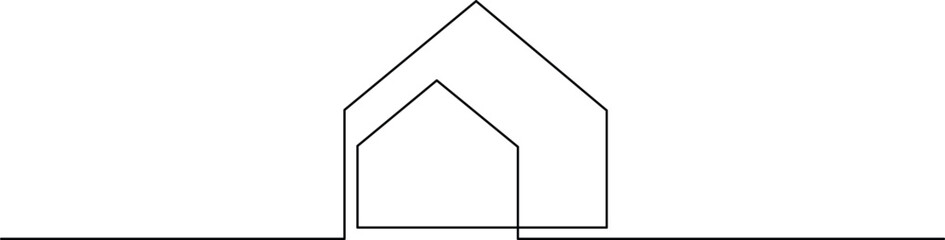 Minimalist architectural illustration of a house with a unique roof design Vector © Servo