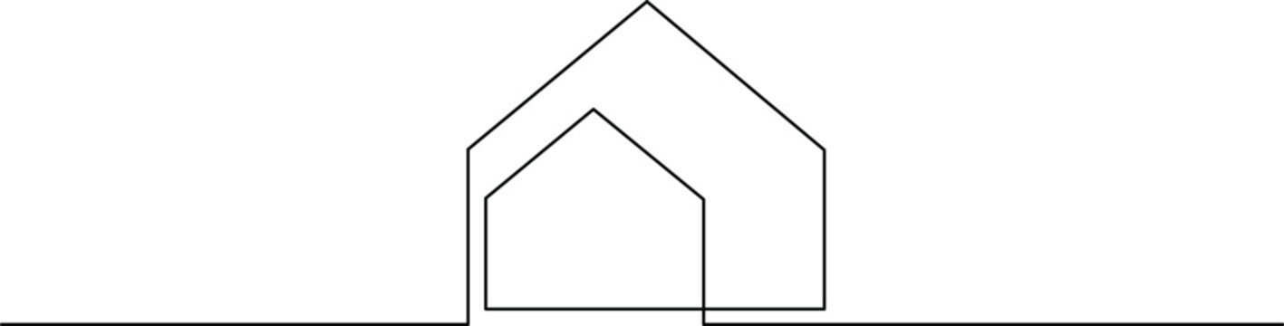 Minimalist architectural illustration of a house with a unique roof design Vector