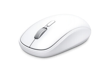White wireless computer mouse pointing navigating computer interface