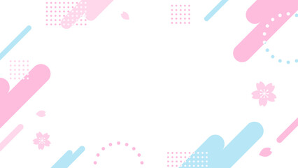 春のSALEやキャンペーン　桜のあるポップな背景