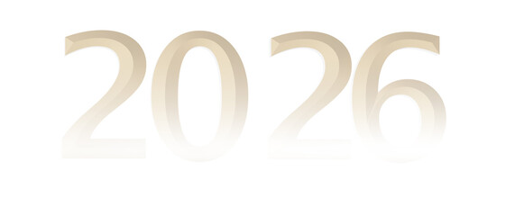 Elegant typography of the year 2026. Perfect for new year greetings, event promotions, and future-themed designs. © vegefox.com