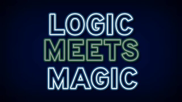 Logic Meets Magic neon sign representing science and creativity balance