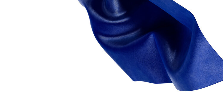 Abstract image of a flowing blue fabric, perfect for design and background use. Captures movement and texture with a cle