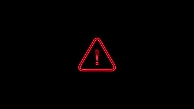 Alert warning sign Exclamation symbol, danger signal icon. 4K animation icon 