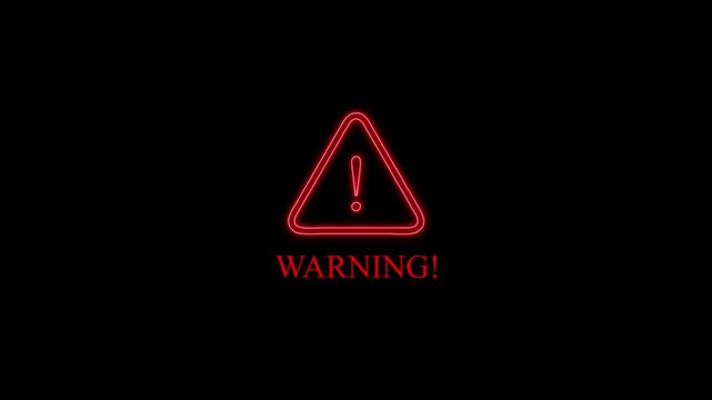 Alert warning sign Exclamation symbol, danger signal icon. 4K animation icon 